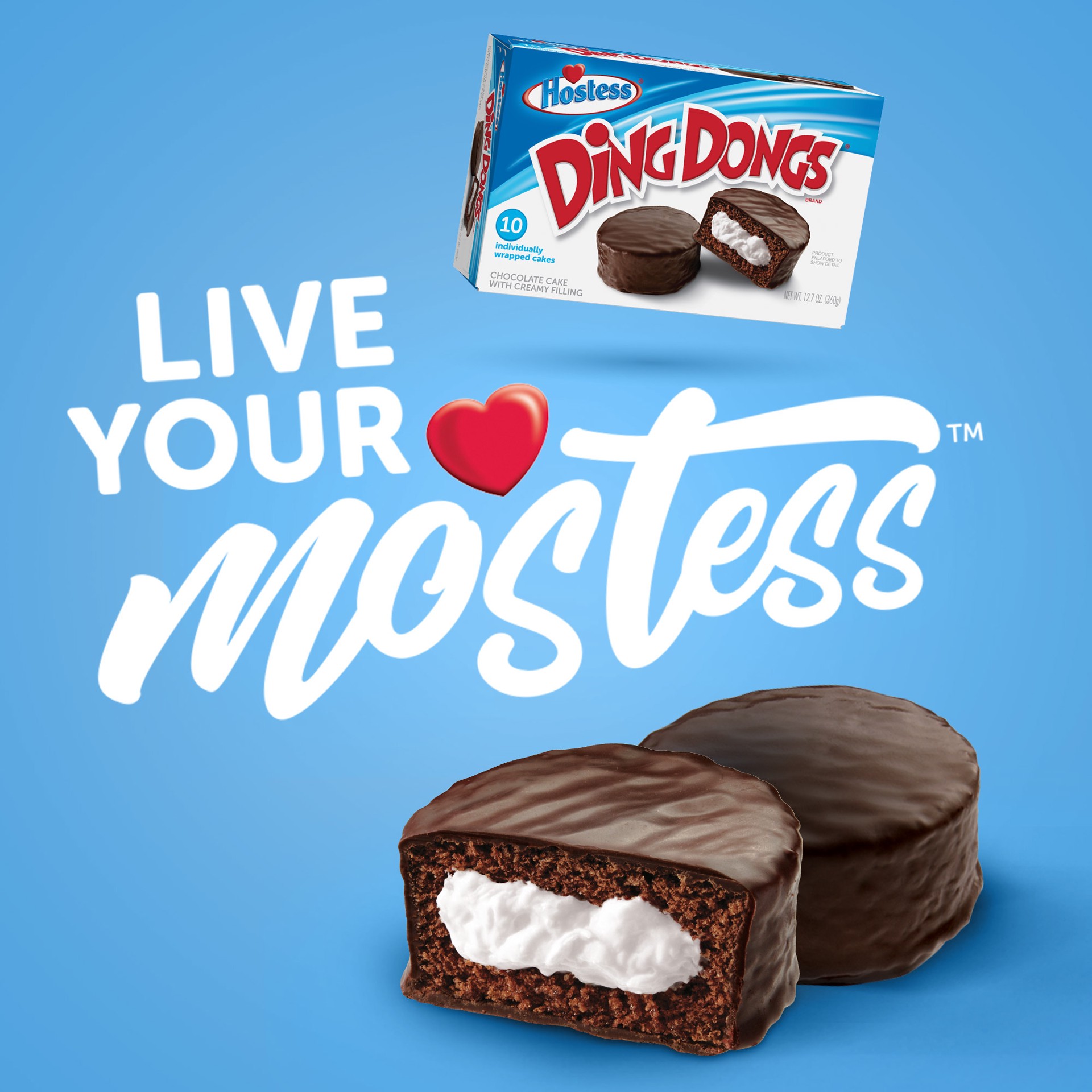 slide 2 of 5, HOSTESS Chocolate DING DONGS, Creamy Filling, Individually Wrapped - 10Count /12.70 oz, 10 ct