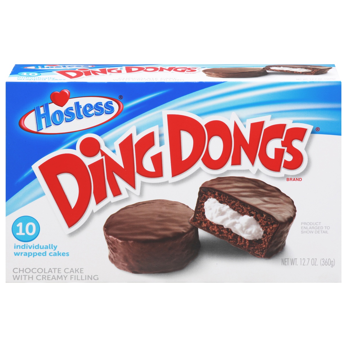 slide 1 of 1, Hostess Chocolate Ding Dongs, Creamy Filling, 12 ct; 12.7 oz