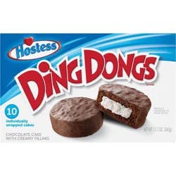 HOSTESS Chocolate DING DONGS, Creamy Filling, Individually Wrapped - 10Count /12.70 oz