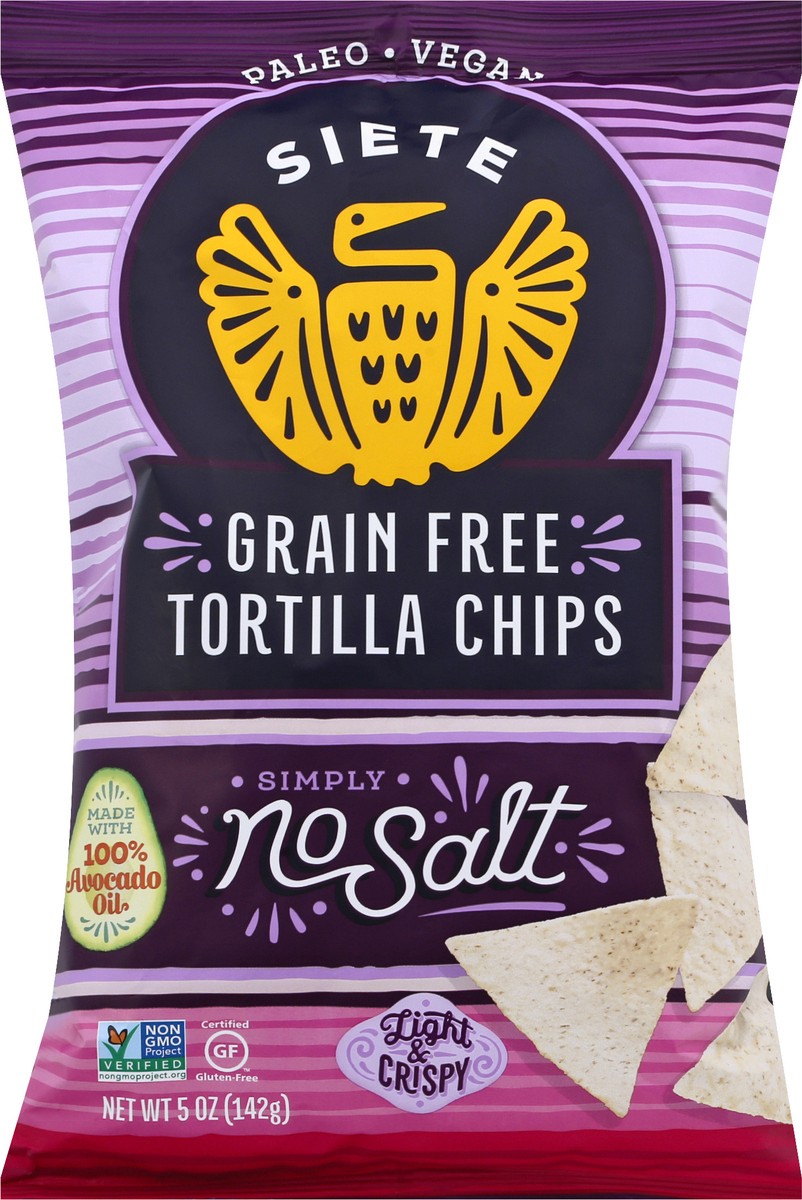 slide 9 of 13, Siete Grain Free Simply No Salt Tortilla Chips 5 oz, 5 oz