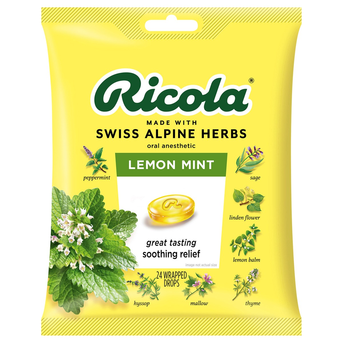 slide 1 of 5, Ricola Lemon Mint Cough Drops, 24 ct