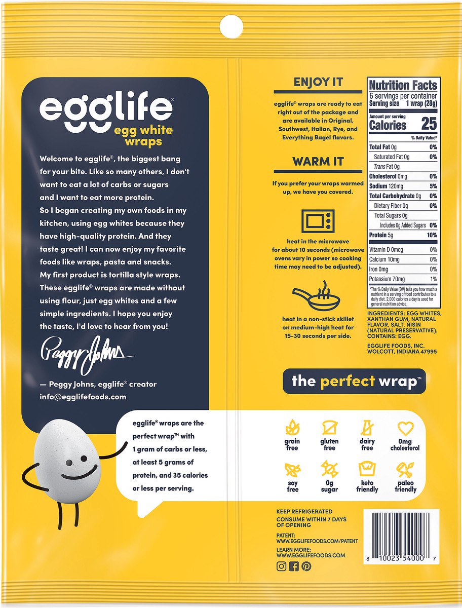 slide 2 of 3, egglife Original Egg White Wraps 6 ea, 6 ct