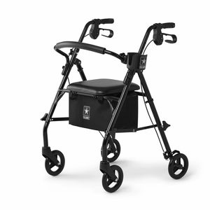 slide 1 of 1, Medline Industries Medline Rollator -Black With Army Star Logo, 1 ct