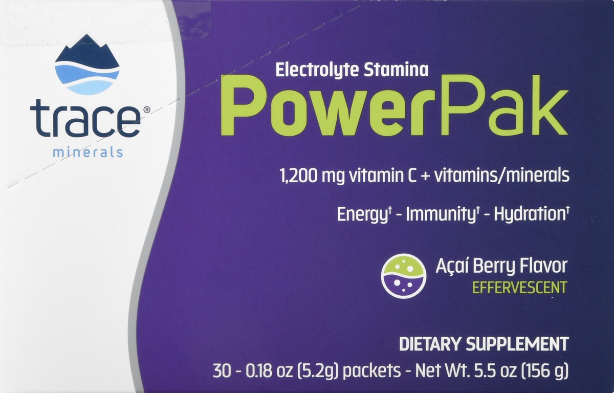 slide 13 of 13, Trace Minerals Electrolyte Stamina Power Pak Acai Berry, 30 ct