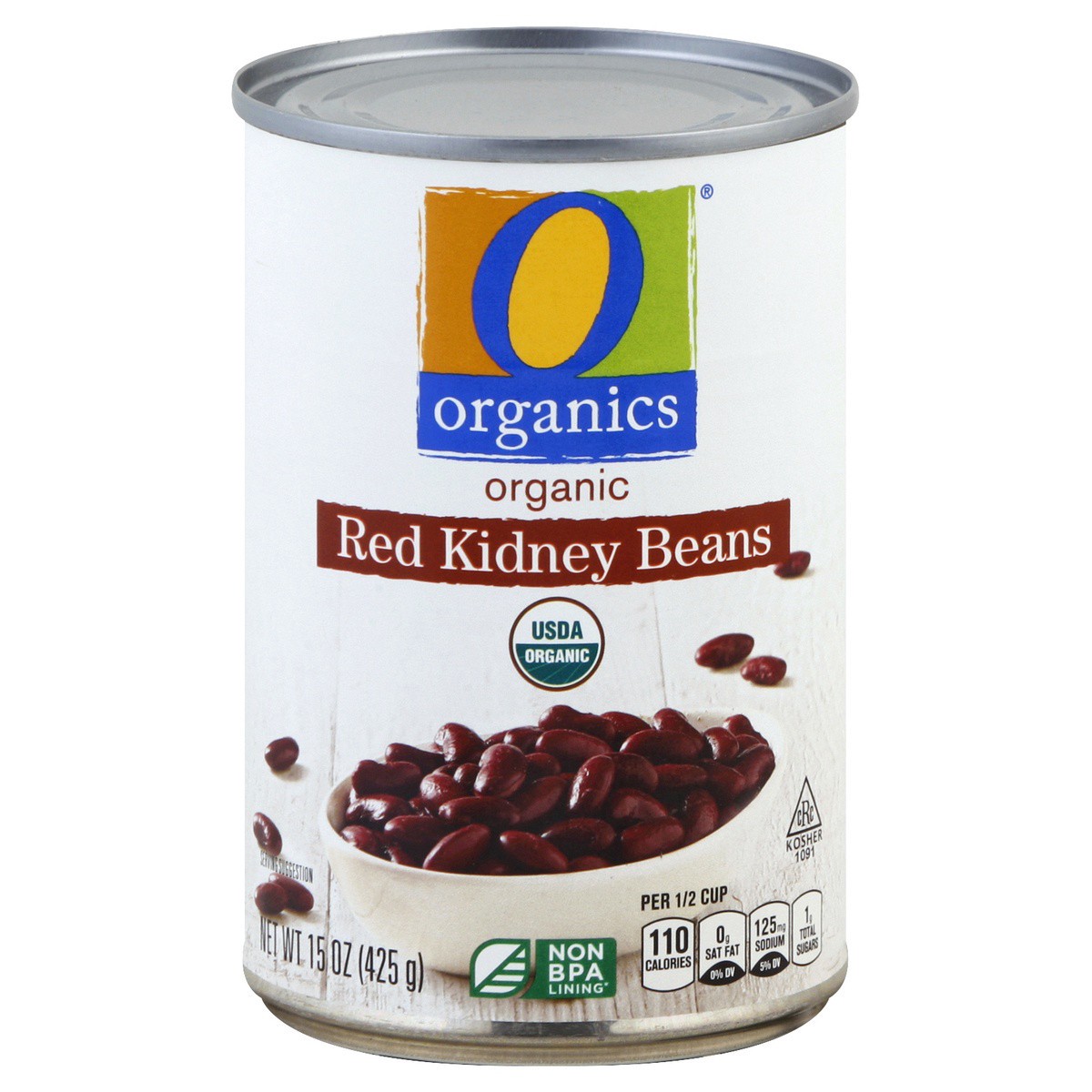 slide 1 of 2, O Organics Organic Beans Red Kidney, 15 oz