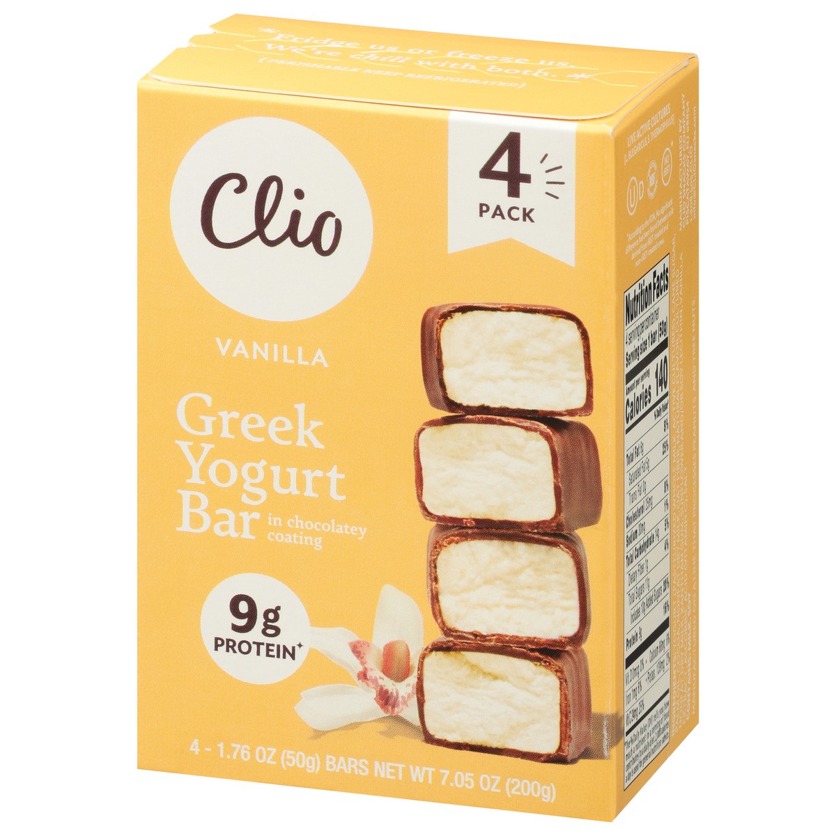 slide 5 of 13, Clio Yogurt Bars, Greek, Vanilla, 4 Pack, 4 ct