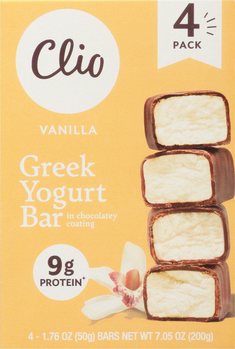 slide 10 of 13, Clio Yogurt Bars, Greek, Vanilla, 4 Pack, 4 ct