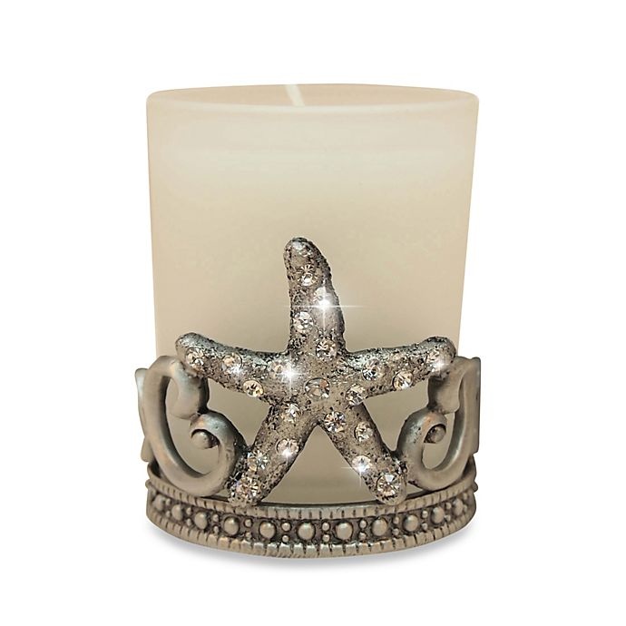 slide 1 of 1, All For Giving Starfish Metal and Crystal Votive Candleholder, 1 ct