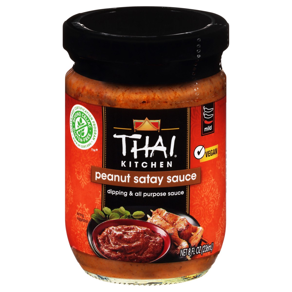 slide 1 of 7, Thai Kitchen Gluten Free Peanut Satay Sauce, 8 fl oz, 8 fl oz