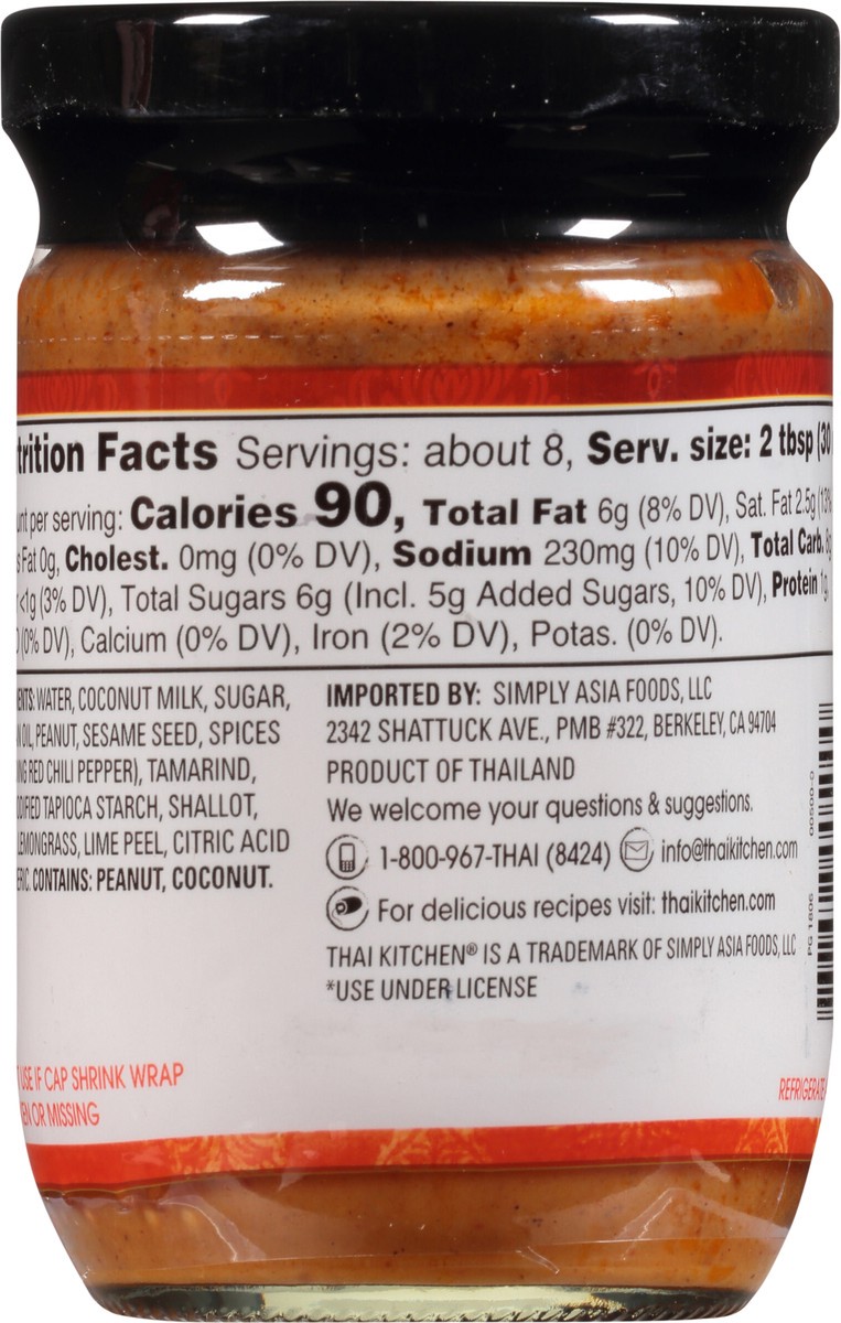 slide 2 of 7, Thai Kitchen Gluten Free Peanut Satay Sauce, 8 fl oz, 8 fl oz
