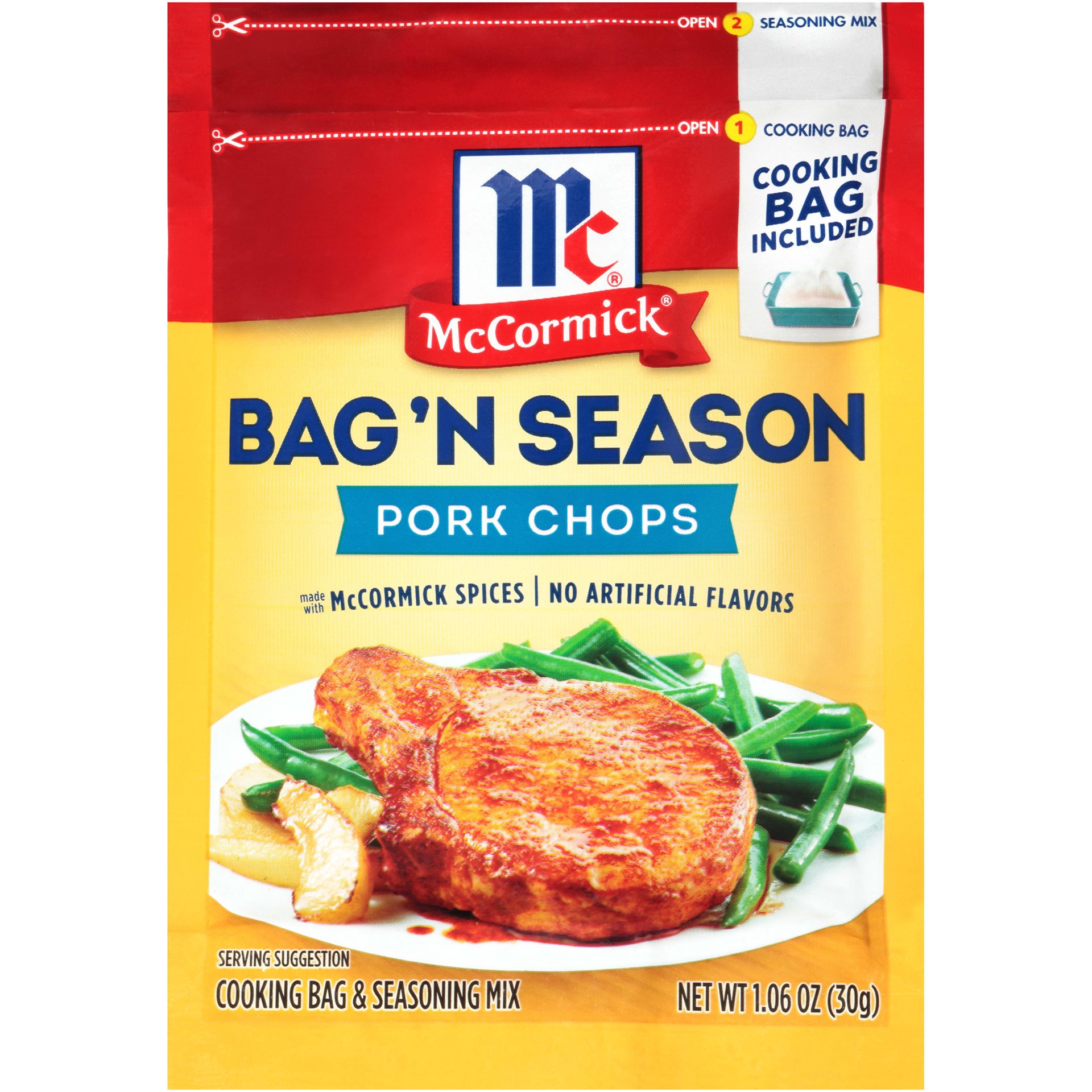 slide 1 of 5, McCormick Bag'N Season Pork Chops, 1.06 oz