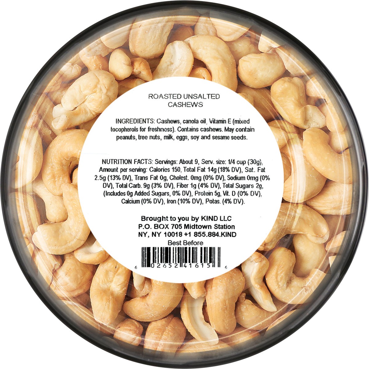 slide 2 of 4, KIND Roasted Unsalted Cashews, 9.0 OZ, 9 oz