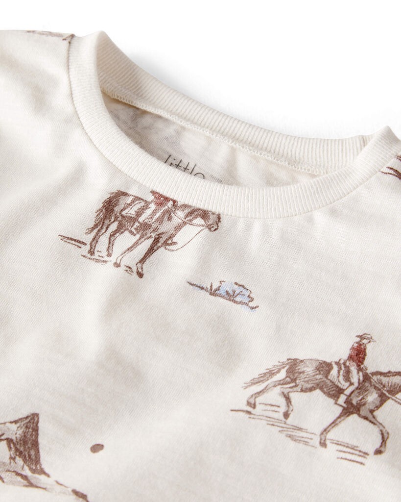 slide 4 of 4, Littleplanet Baby Boy 2-Pack Organic Cotton Tees Western Rodeo, Caribou Brown 6M, 1 ct
