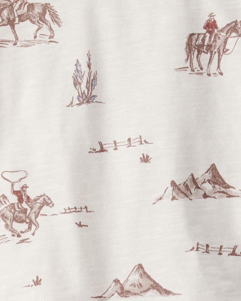 slide 3 of 4, Littleplanet Baby Boy 2-Pack Organic Cotton Tees Western Rodeo, Caribou Brown 6M, 1 ct