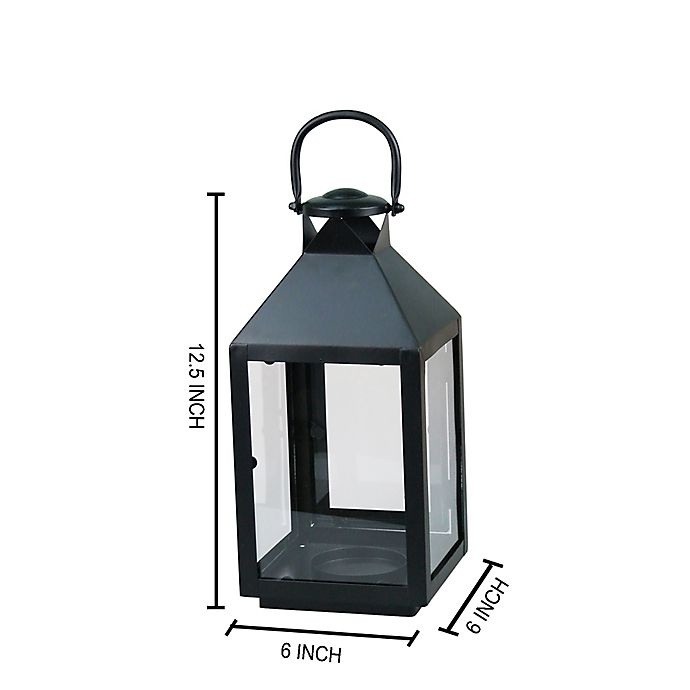 slide 2 of 2, Destination Summer Outdoor Small Metal Lantern - Black, 1 ct