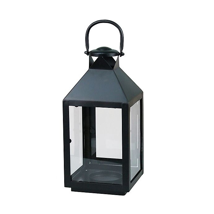 slide 1 of 2, Destination Summer Outdoor Small Metal Lantern - Black, 1 ct