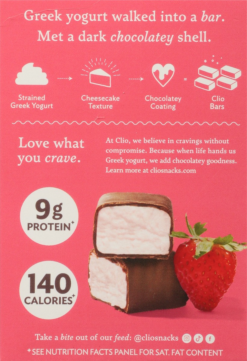 slide 7 of 9, Clio Yogurt Bars, Greek, Strawberry, 4 Pack, 7.04 oz