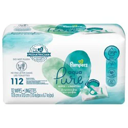 Pampers Aqua Pure Sensitive Baby Wipes 2X Pop-Top 112 Count