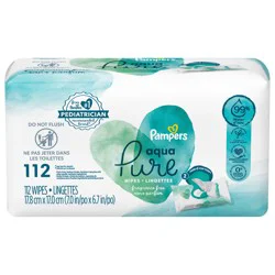Pampers Aqua Pure Sensitive Baby Wipes 2X Pop-Top 112 Count