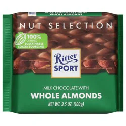 Ritter Sport Milk Chocolate with Whole Almonds 3.5 oz