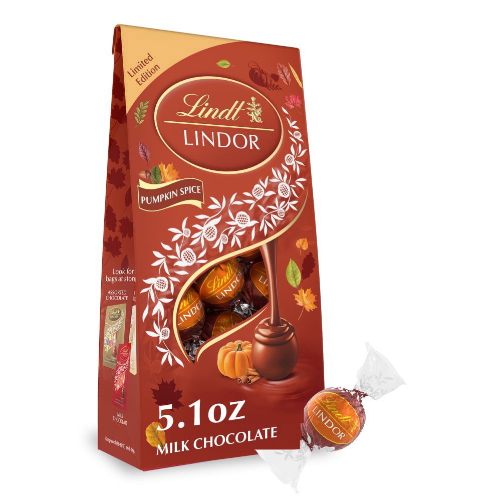 slide 5 of 6, Lindt Lindor Pumpkin Spice Milk Chocolate Truffles, 5.1 oz