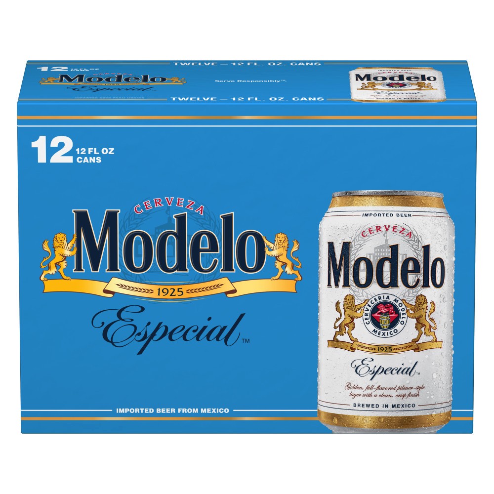 slide 1 of 43, Modelo Mexican Lager Import Beer, 12 pk 12 fl oz Cans, 4.4% ABV, 144 fl oz