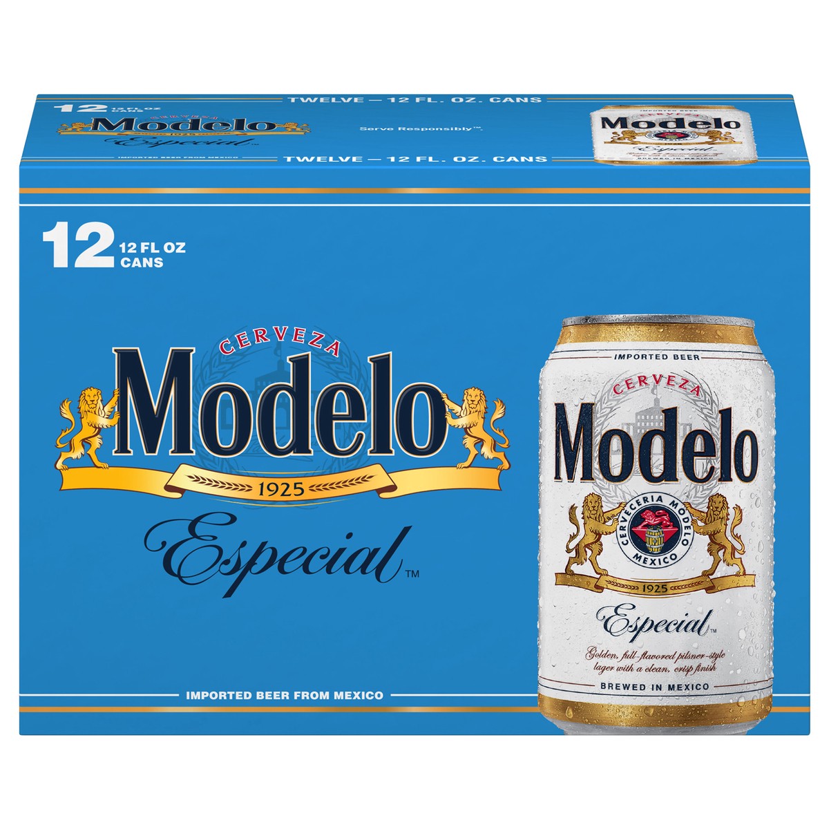 slide 1 of 43, Modelo Mexican Lager Import Beer, 12 pk 12 fl oz Cans, 4.4% ABV, 144 fl oz