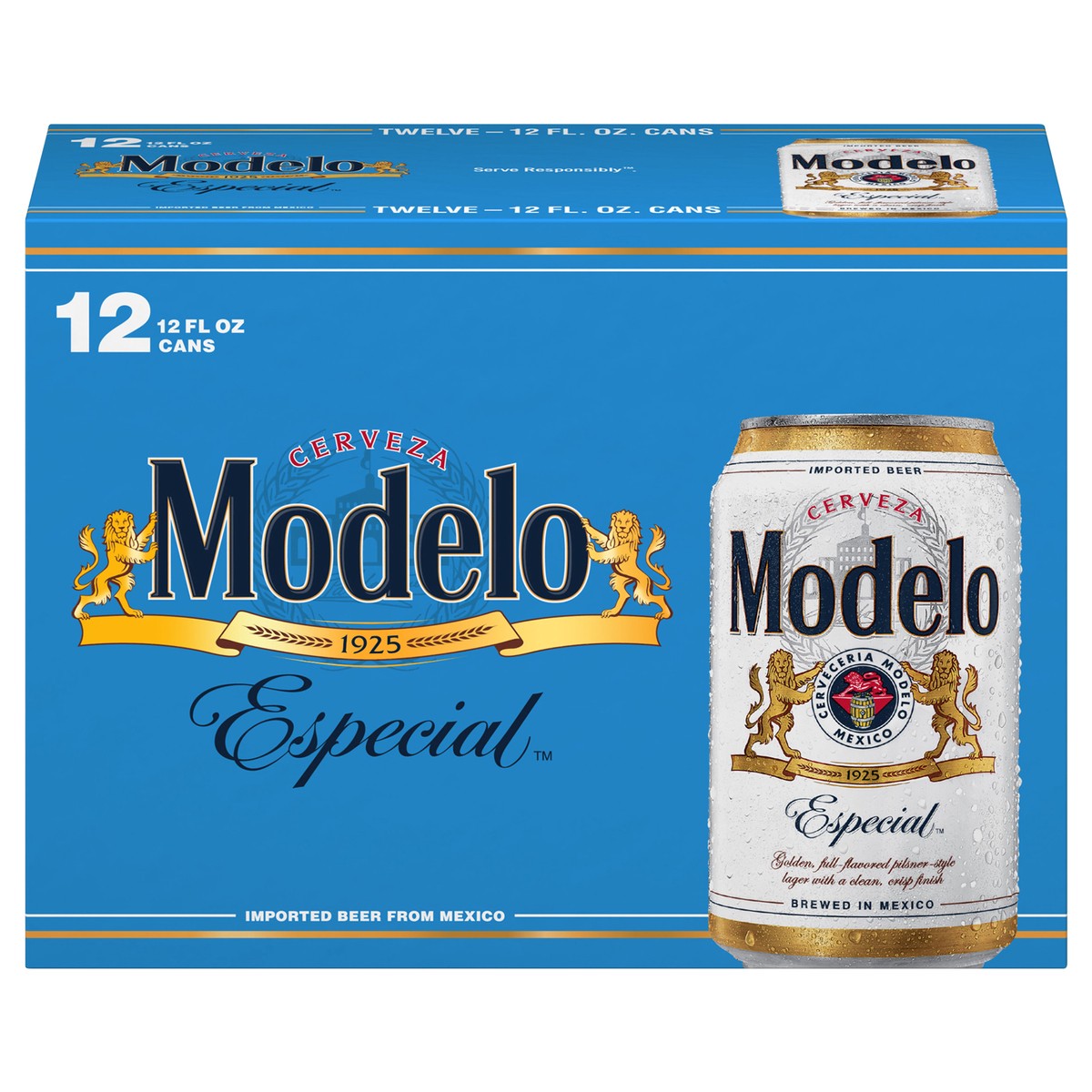slide 1 of 43, Modelo Mexican Lager Import Beer, 12 pk 12 fl. oz. Cans, 4.4% ABV, 12 ct; 12 oz