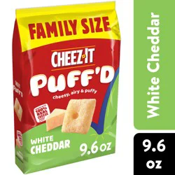 Cheez-It Puff'd Cheesy Baked Snacks, Puffed Snack Crackers, Kids Snacks, White Cheddar, , 1 Bag - 9.6 oz