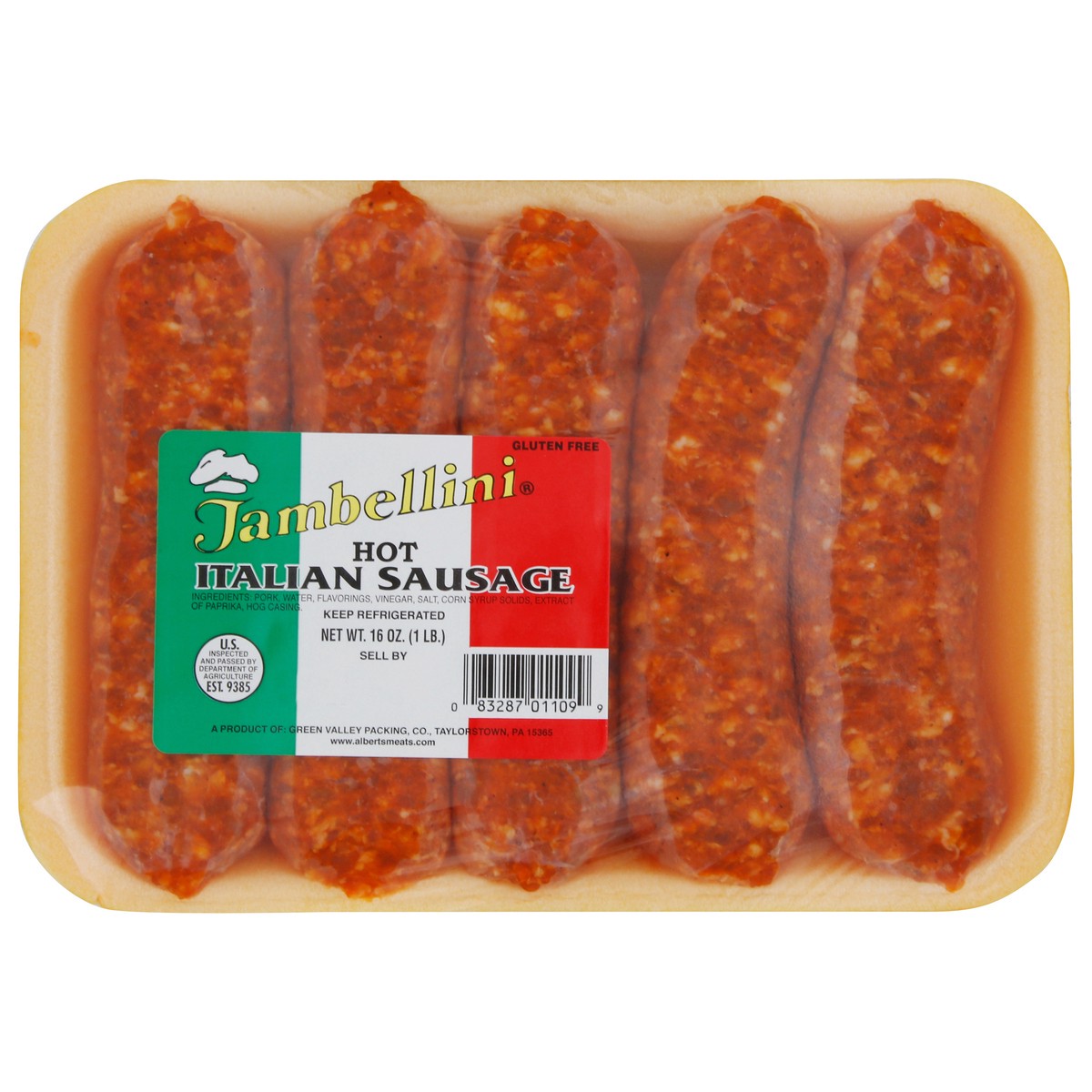 slide 5 of 7, Jambellini Hot Italian Sausage 16 oz, 16 oz