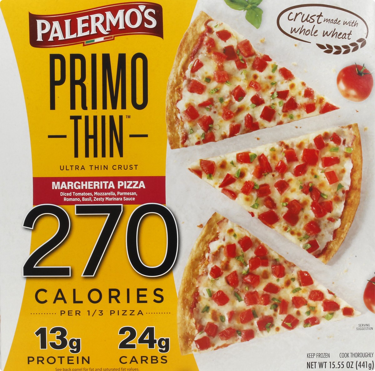 slide 9 of 10, Palermo's Primo Thin Ultra Thin Crust Margherita Pizza 15.55 oz, 15.55 oz