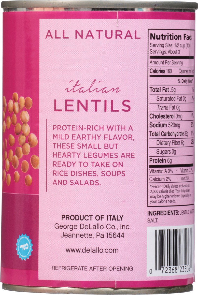 slide 5 of 14, DeLallo Imported Lentils Beans, 14 oz