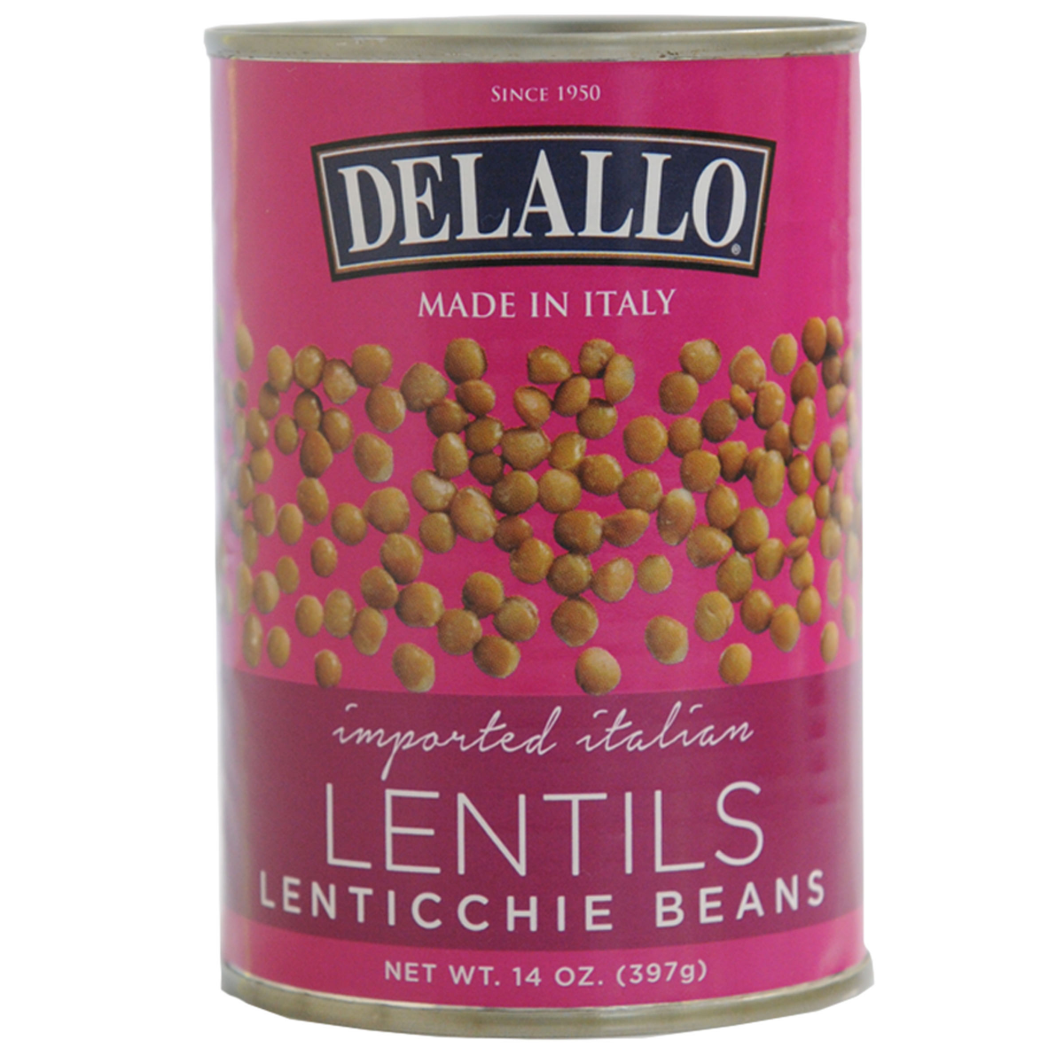 slide 1 of 14, DeLallo Imported Lentils Beans, 14 oz