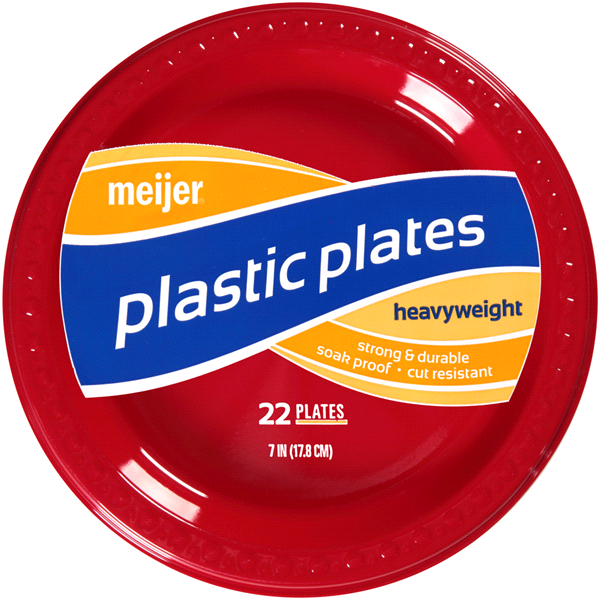 slide 1 of 1, Meijer 7" Plastic Party Plate, 22 ct