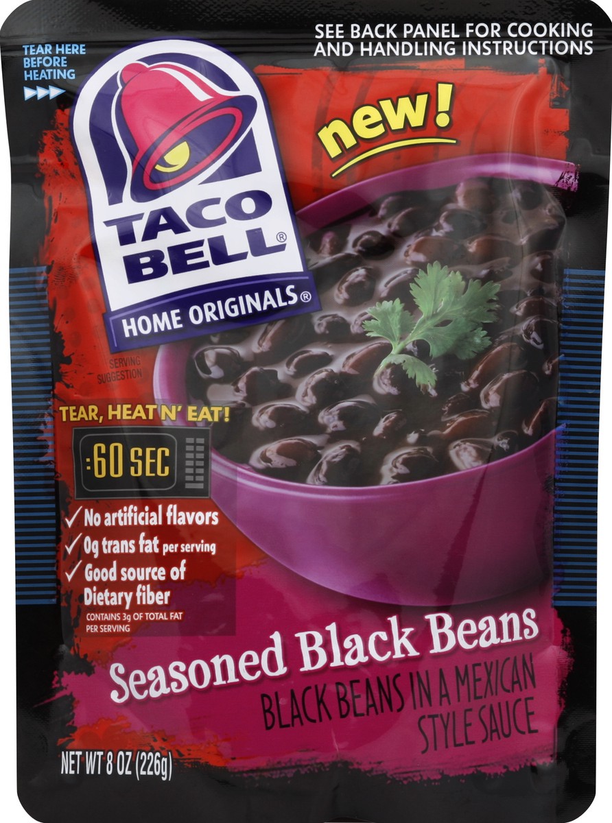 slide 1 of 6, Taco Bell Black Beans 8 oz, 8 oz