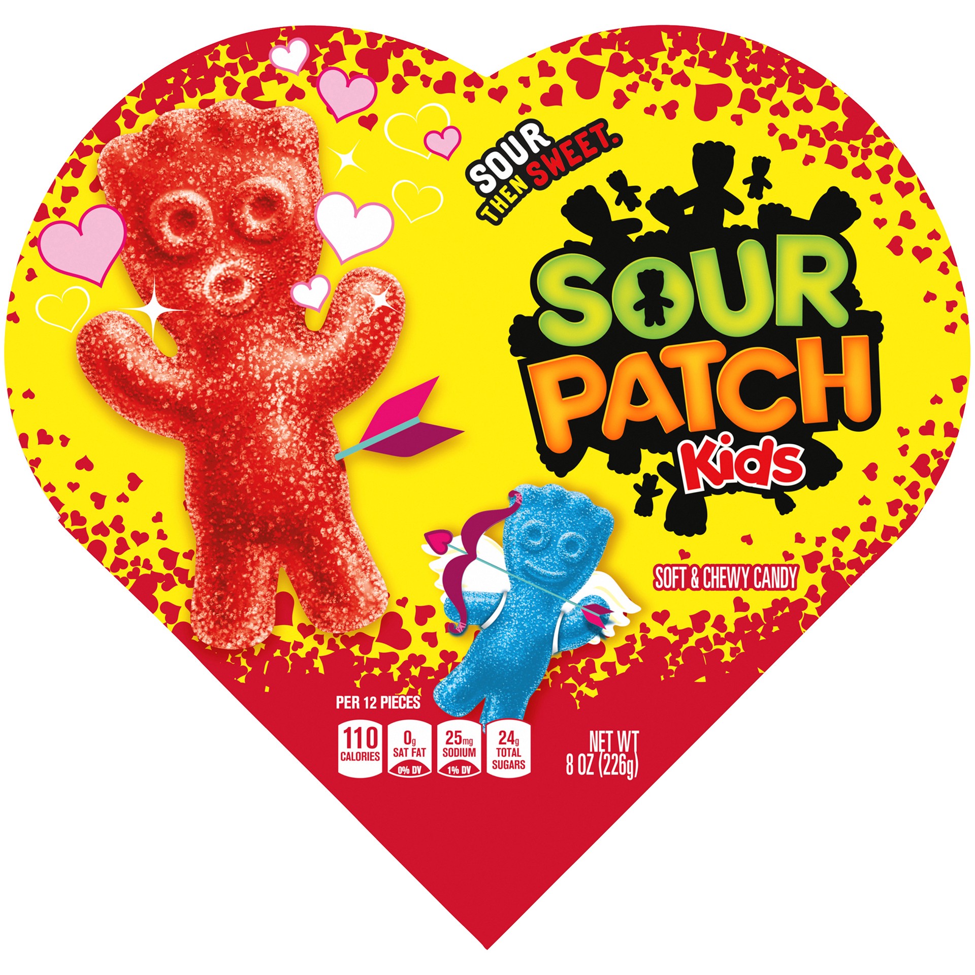 slide 1 of 9, SOUR PATCH KIDS Valentine Candy, 6.8 oz Heart Boxes (2 Bags Per Box), 0.5 lb