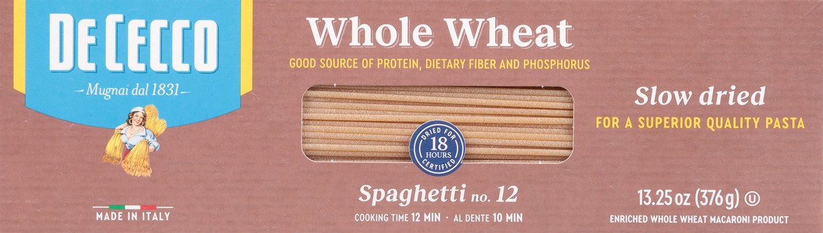 slide 2 of 13, De Cecco Slow Dried Whole Wheat Spaghetti 13.25 oz, 13.25 oz