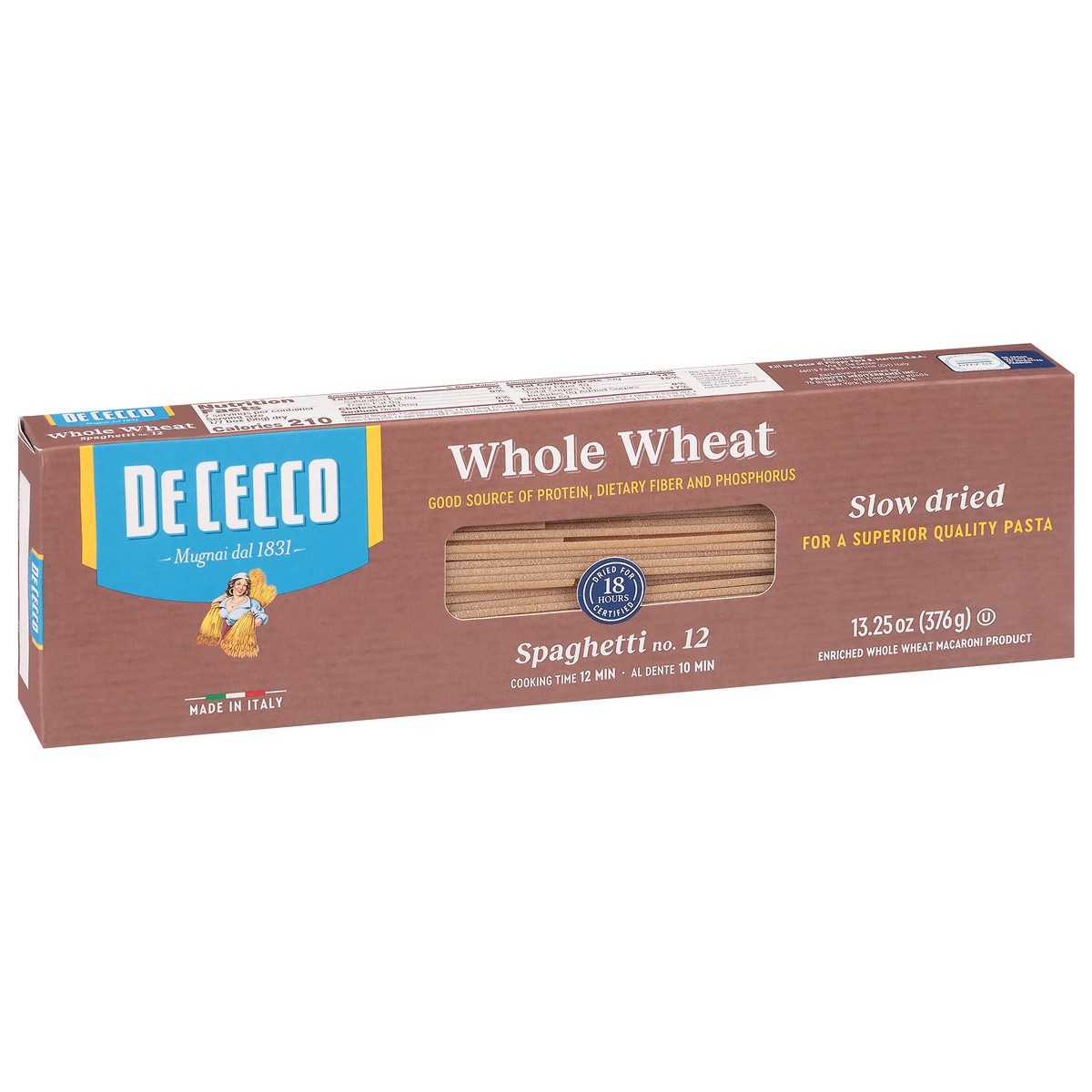 slide 12 of 13, De Cecco Slow Dried Whole Wheat Spaghetti 13.25 oz, 13.25 oz