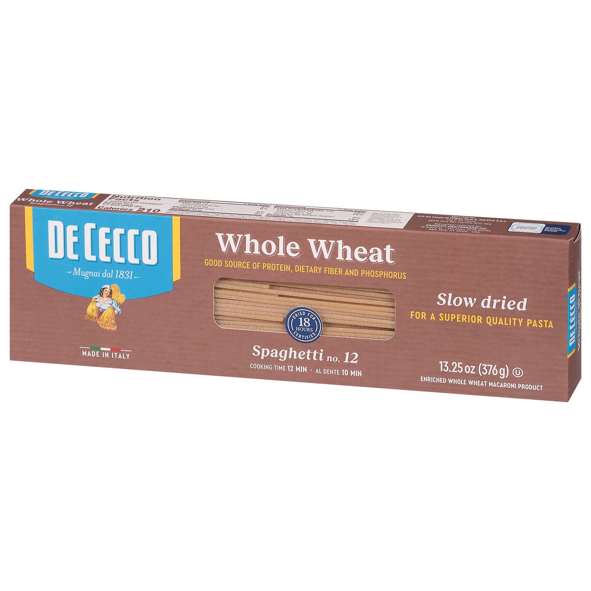 slide 11 of 13, De Cecco Slow Dried Whole Wheat Spaghetti 13.25 oz, 13.25 oz