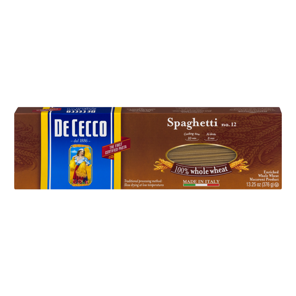 slide 1 of 1, De Cecco Whole Wheat Spaghetti, 13.25 oz