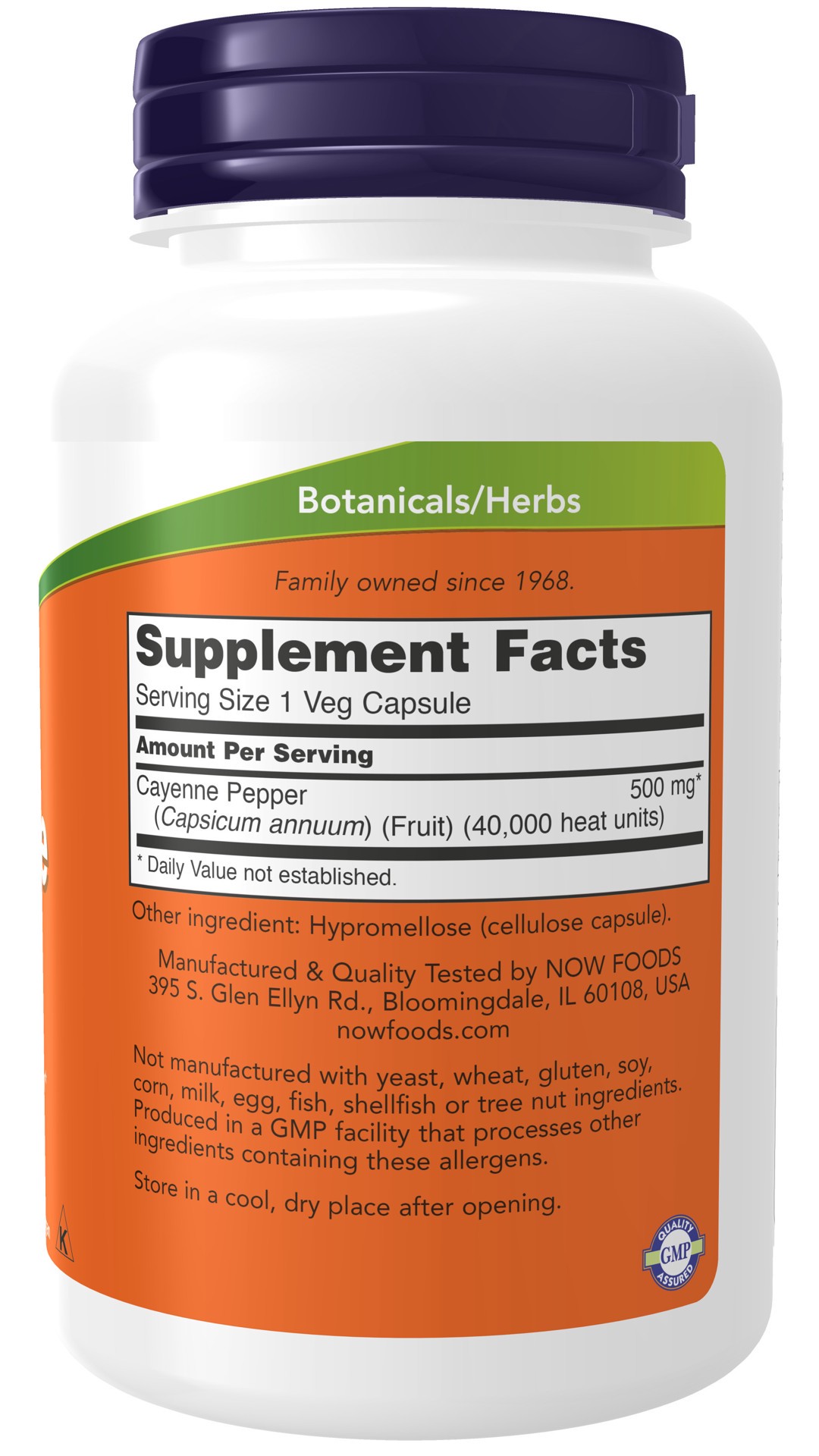 slide 4 of 4, NOW Cayenne 500 mg - 250 Veg Capsules, 250 ct