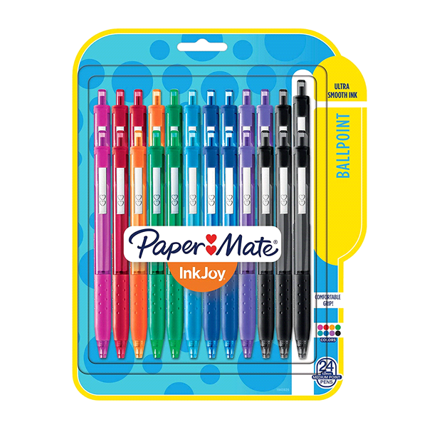 slide 1 of 1, Paper Mate InkJoy 300 Retractable Ballpoint Pens, Medium Point, 8 Ink Colors, 24 ct