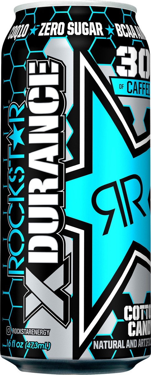 slide 3 of 5, Rockstar XDurance Energy Drink Cotton Candy Naturally & Artificially Flavored 16 Fl Oz Can, 16 oz