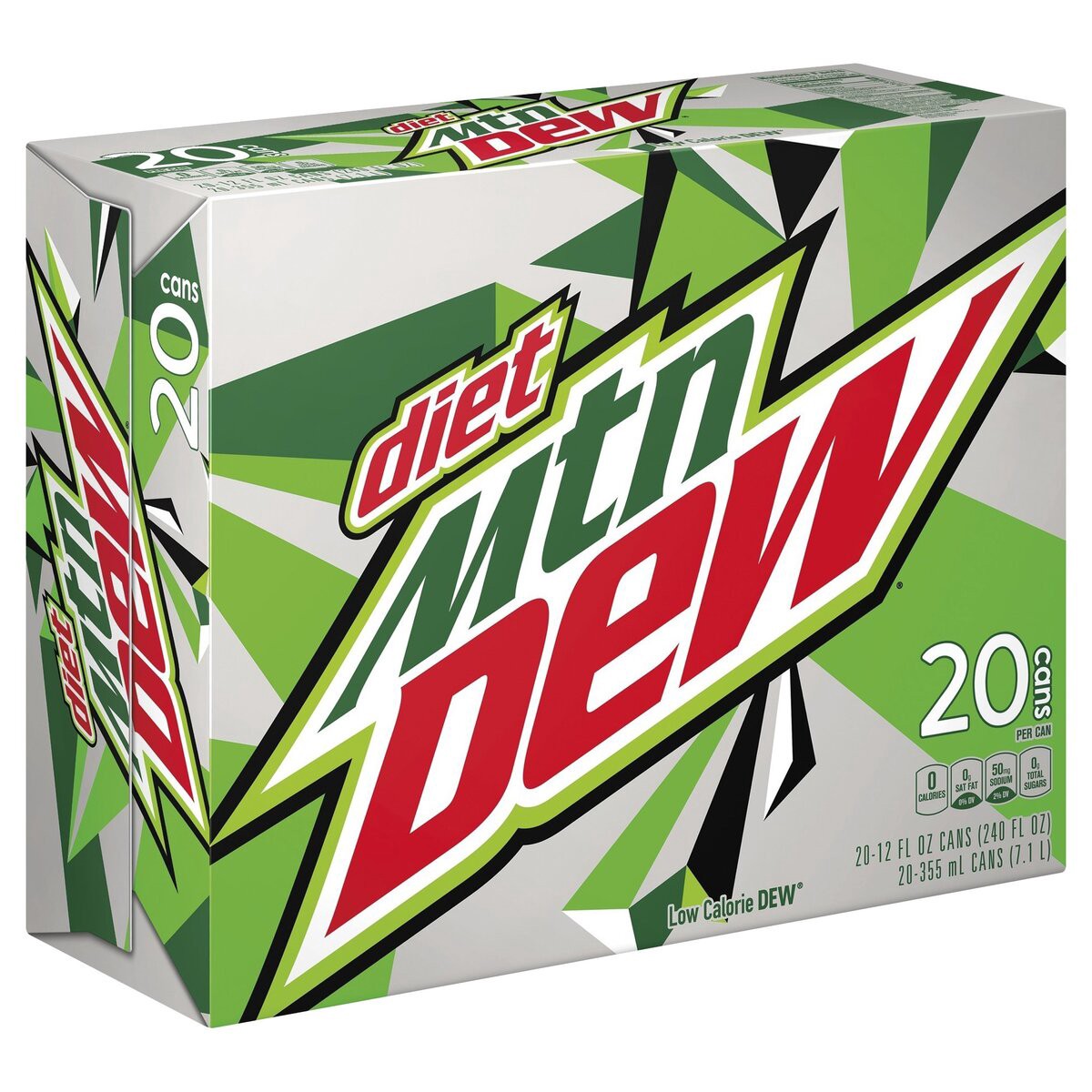 slide 6 of 6, Mountain Dew Diet Soda Citrus 12 Fl Oz 20 Count, 20 ct