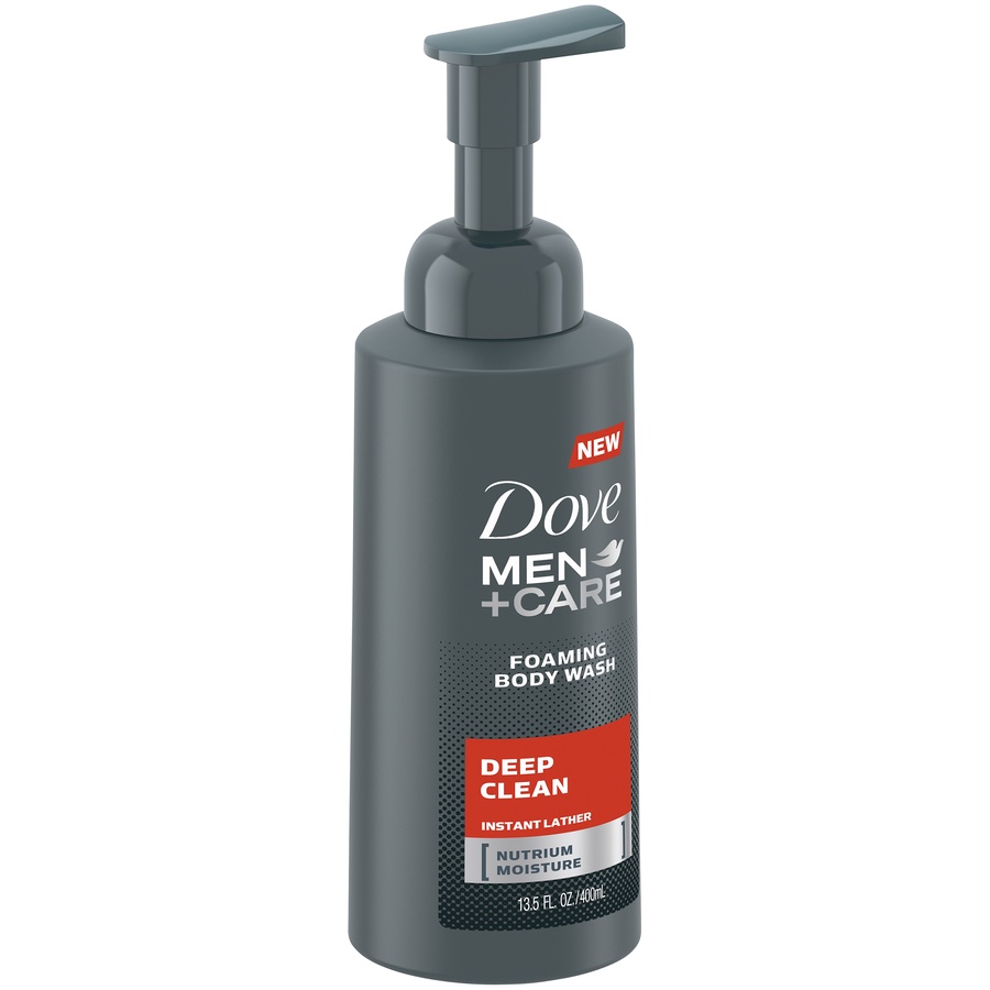 slide 2 of 4, Dove Men Shower Foam Deep Clean, 13.5 fl oz