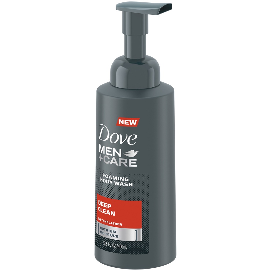 slide 3 of 4, Dove Men Shower Foam Deep Clean, 13.5 fl oz