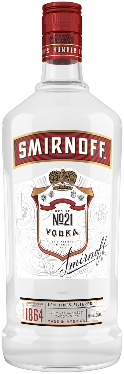 slide 1 of 5, Smirnoff No. 21 80 Proof Vodka, 1.75 liter