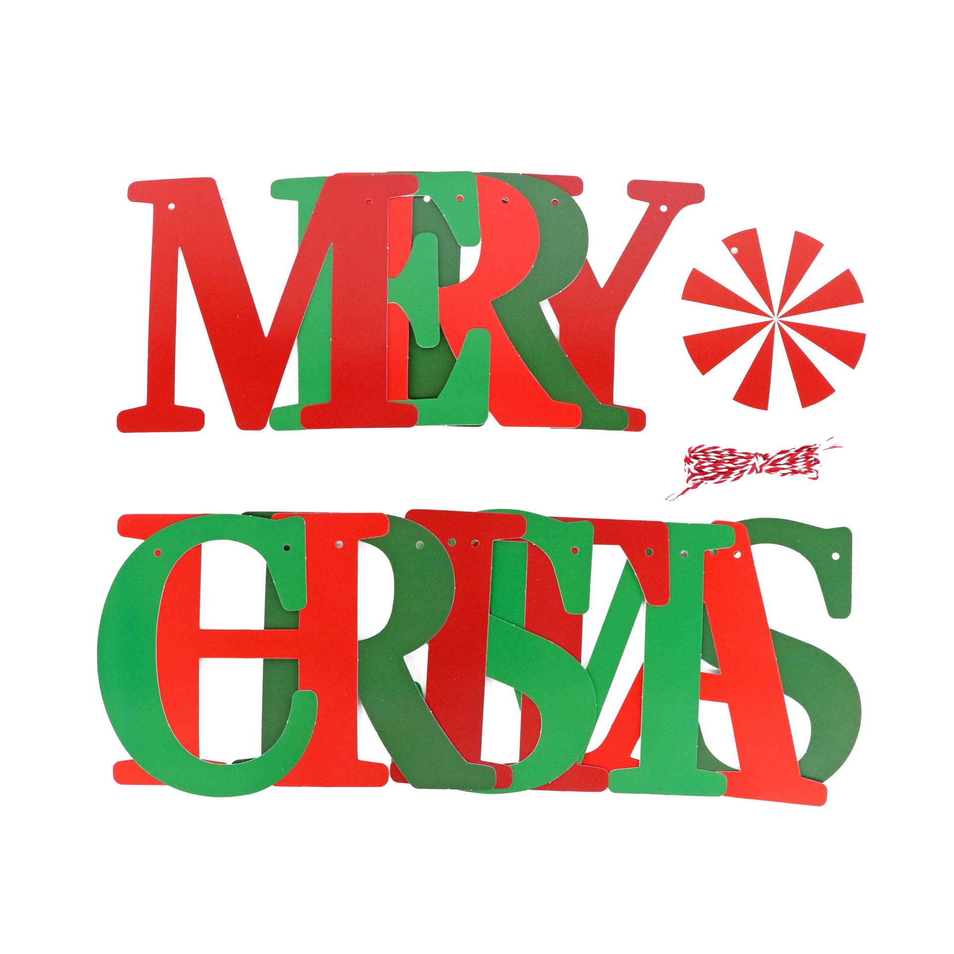 slide 3 of 3, 6ft. Merry Christmas Paper Garland By Celebrate It, 6 ft