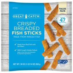Great Catch Crispy Breaded Fish Sticks Value Pack 30 oz