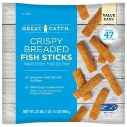 Great Catch Crispy Breaded Fish Sticks Value Pack 30 oz